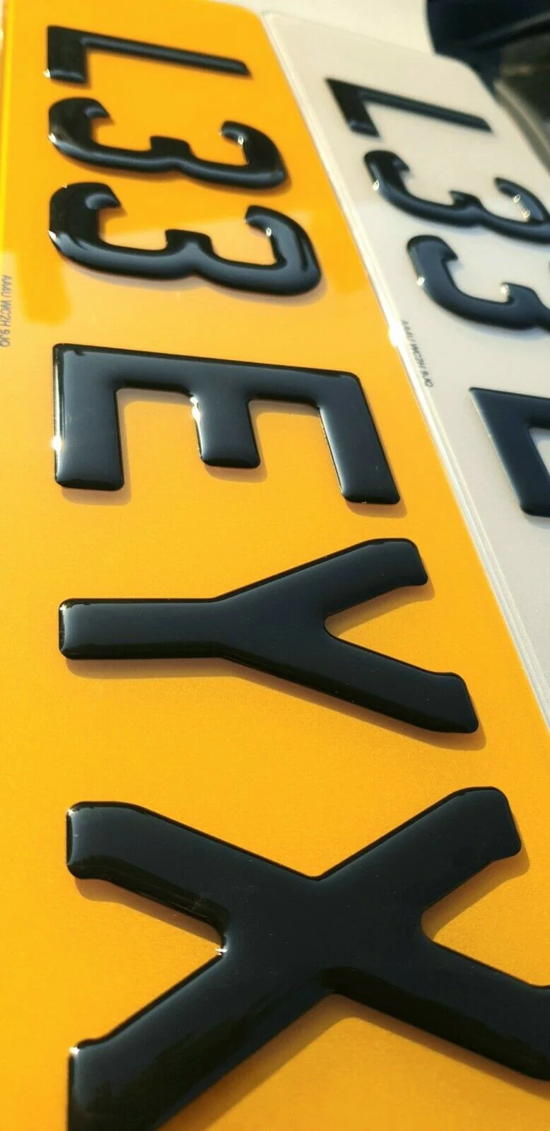 3D Gel Number Plates Front & Rear - Image 3