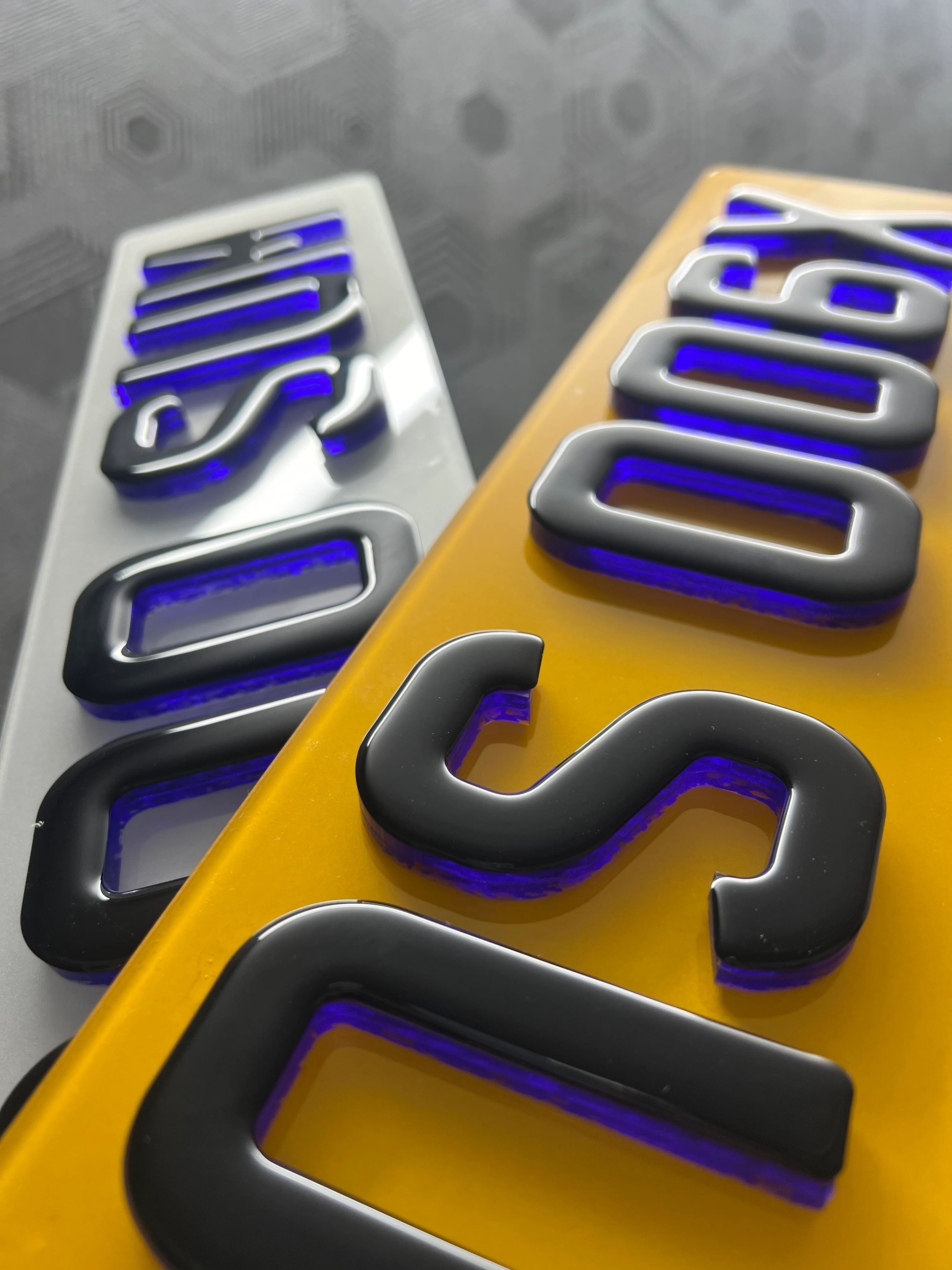 4D 5D Purple Neon Gel Number Plates - Image 3