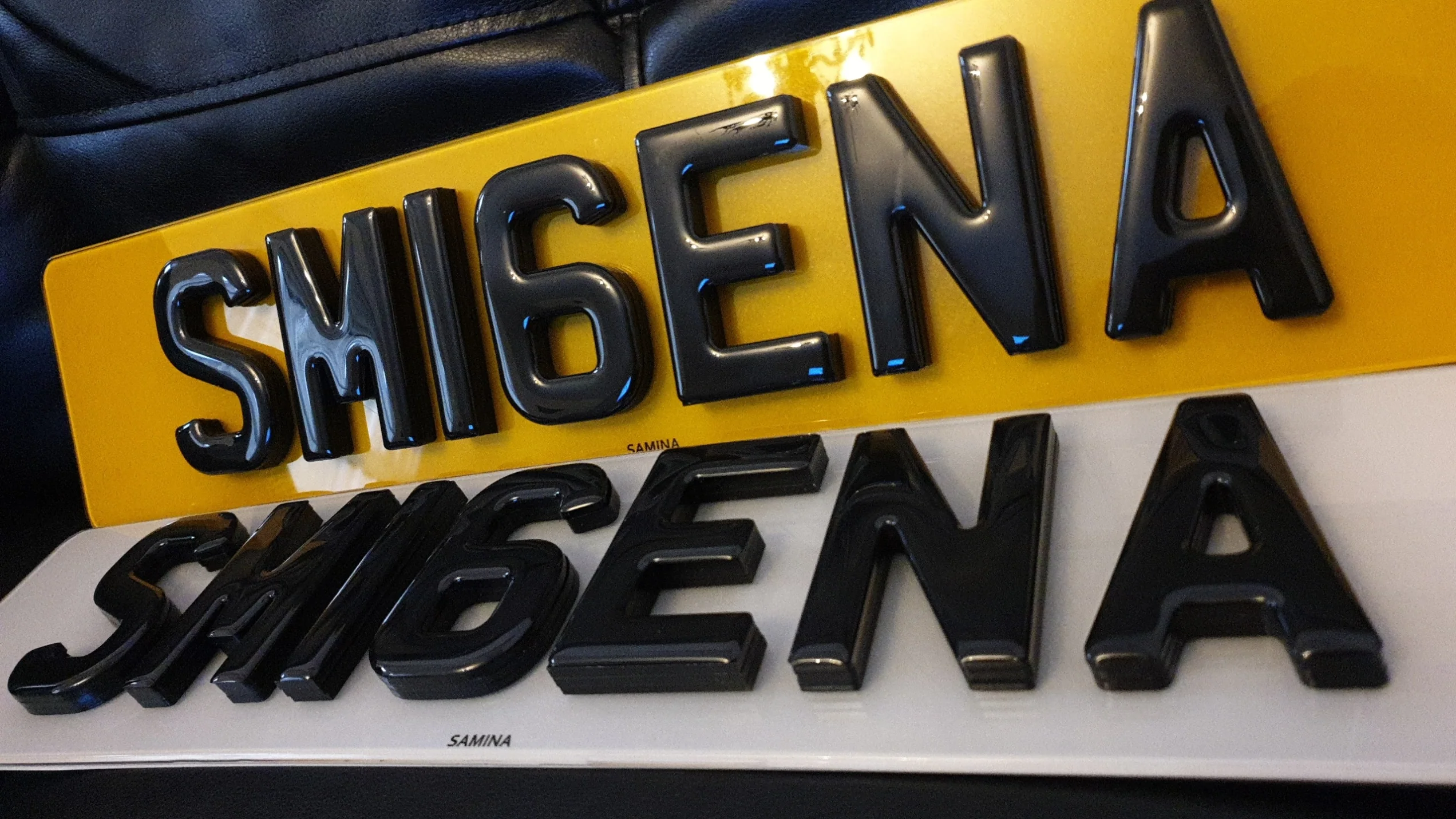 4D 5D 9MM Black Gel Number Plates - Image 3